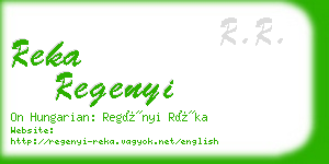 reka regenyi business card